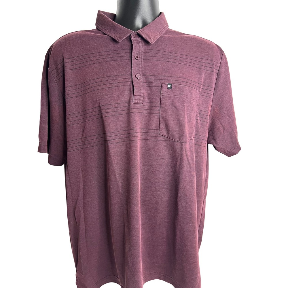 Travis Mathew Polo Shirt Striped Golf‎ Casual Pocket XL